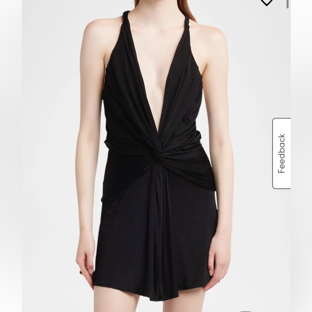 Tom Ford Twisted Viscose Stretch Jersey Backless Mini Dress Deep V - Picture 2 of 6